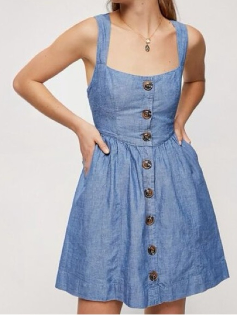 Free People Carolina Chambray Mini Dress